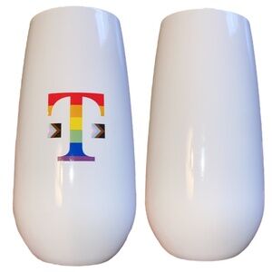 🌈 T-Mobile Pride Rainbow T Small White Tumbler BPA Free -Like New 🌈